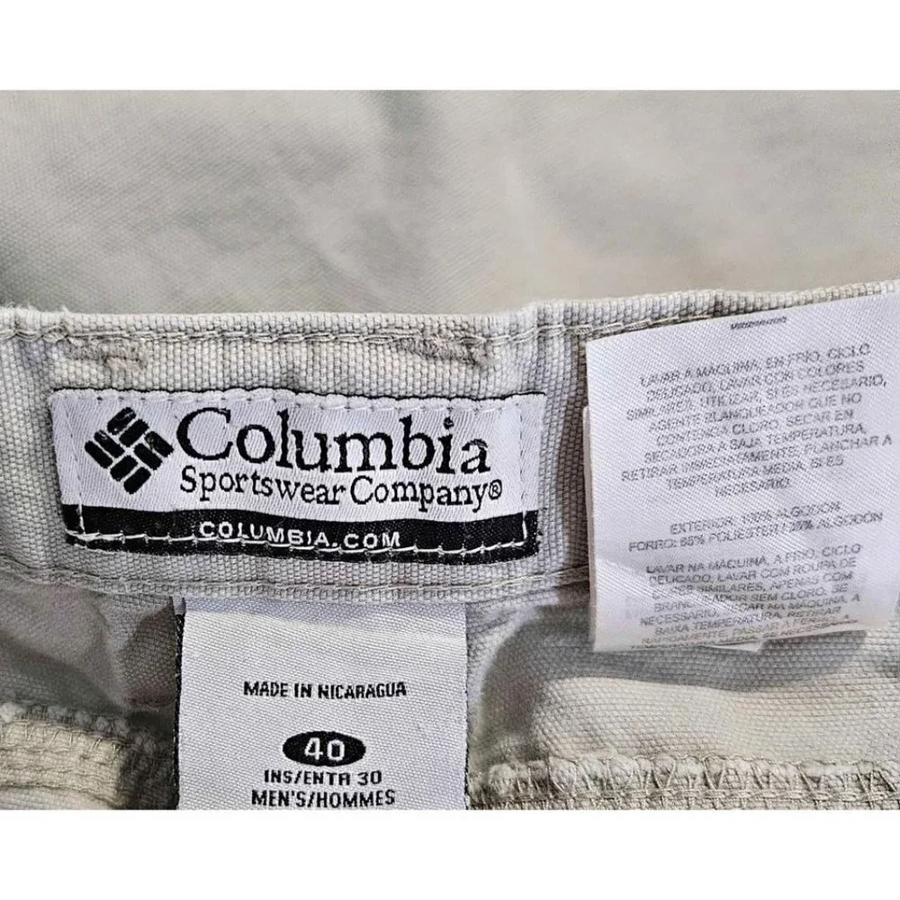 Columbia Sportswear Mens Beige Cargo Pants Sz 40